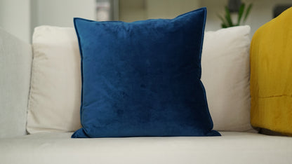 Deep Blue Solid Throw Pillow Cover