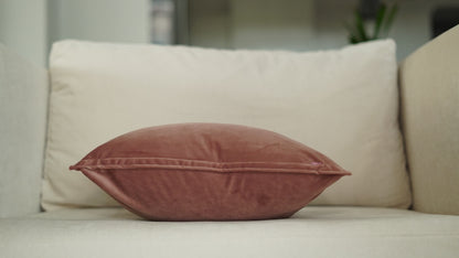 Pink Dusk Solid Throw Pillow Cover